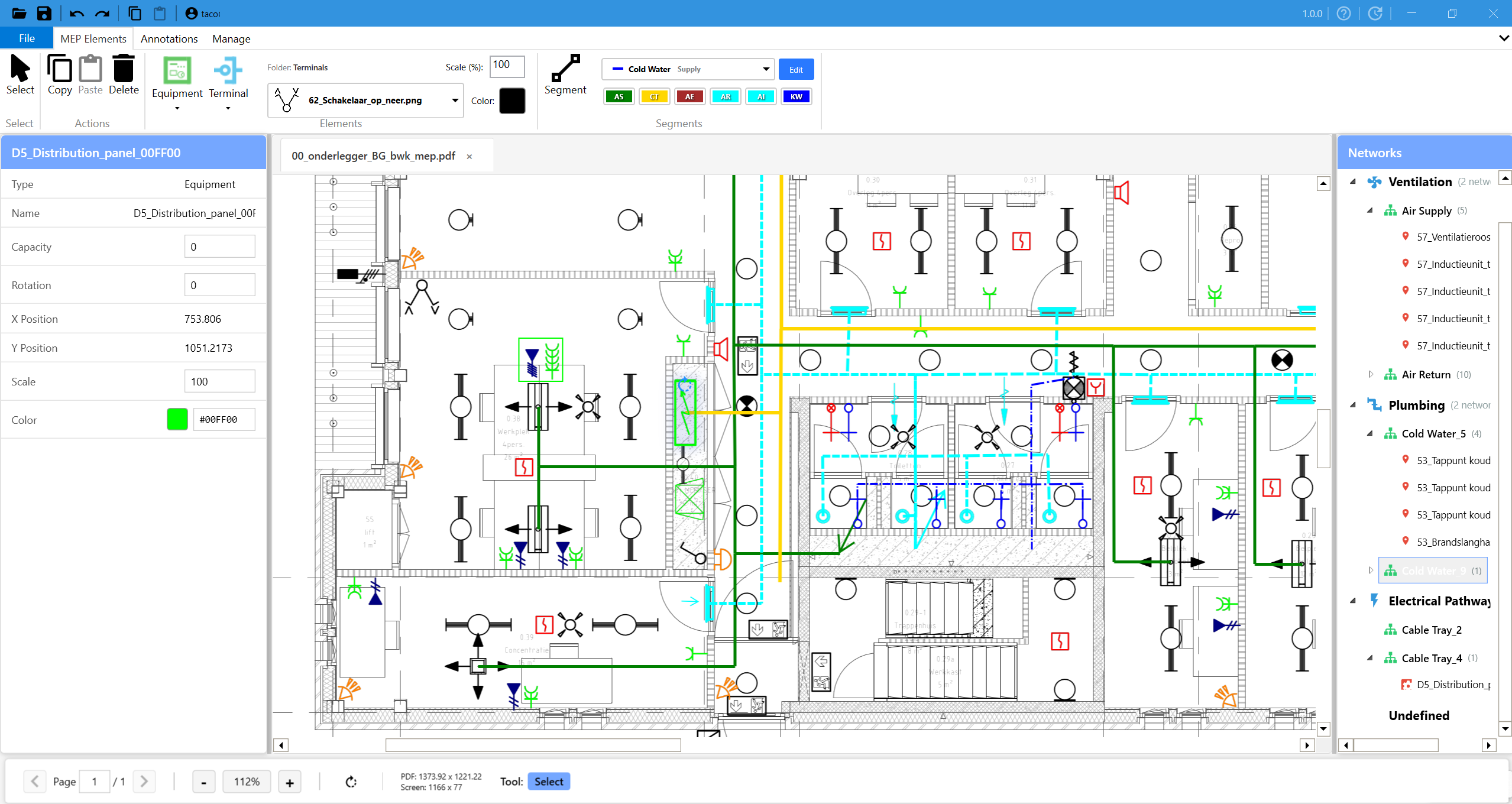 MEPSketcher Application Interface